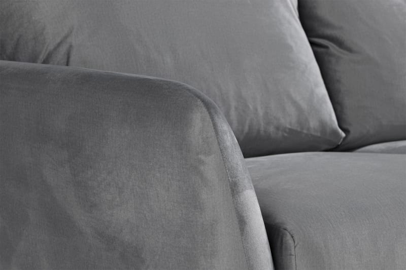 Trend 3-personers Fløjlssofa - Lysegrå - Møbler - Sofaer - Velour sofaer