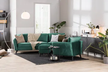 Trend 3-personers Fløjlssofa - Grøn - Møbler - Sofaer - Velour sofaer