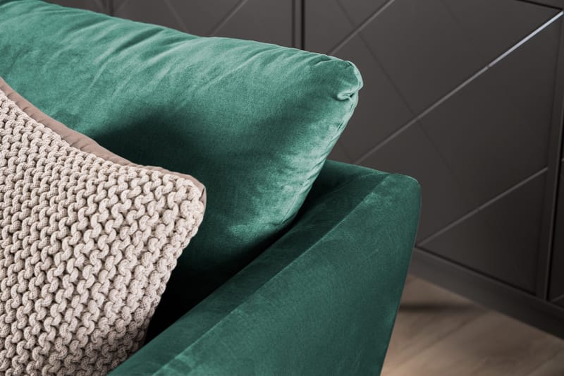 Trend 3-personers Fløjlssofa - Grøn - Møbler - Sofaer - Velour sofaer