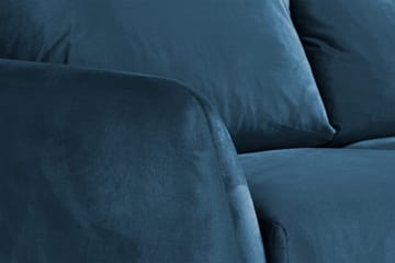 Trend 3-personers Rektangulær Fløjlssofa med Buede Armlæn - Blå - Møbler - Sofaer - Velour sofaer