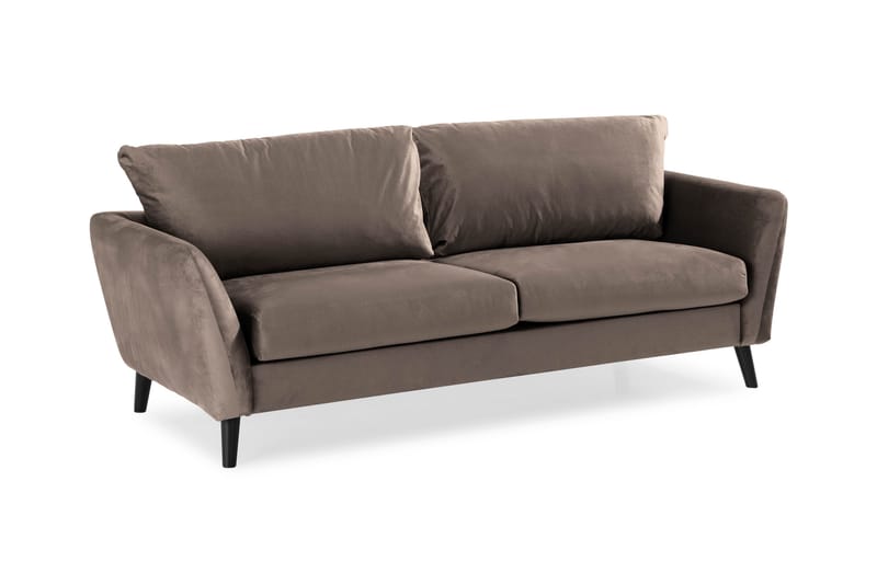 Trend 3-personers Fløjlssofa - Brun - Møbler - Sofaer - Velour sofaer