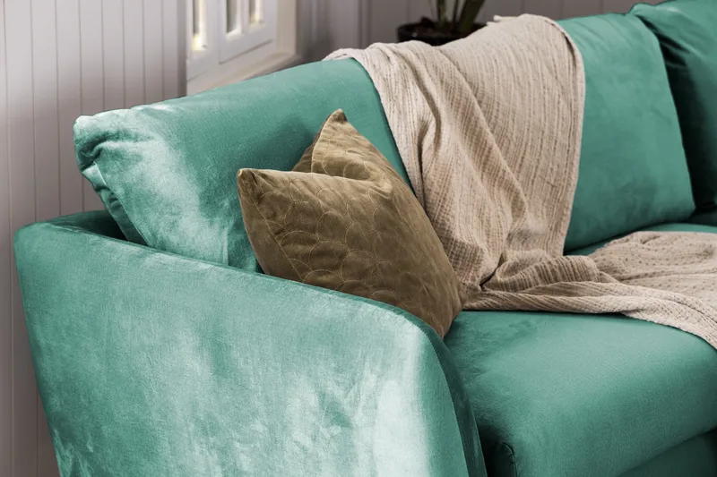 Trend 3-personers Fløjlssofa - Grøn - Møbler - Sofaer - Velour sofaer