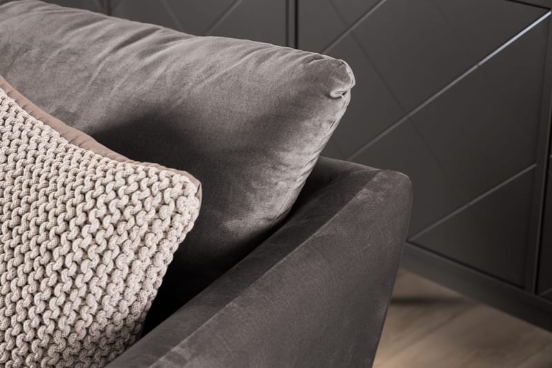 Trend 3-personers Fløjlssofa - Mørkegrå - Møbler - Sofaer - Velour sofaer