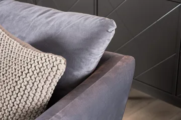 Trend 3-personers Fløjlssofa - Lysegrå - Møbler - Sofaer - Velour sofaer