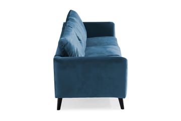 Trend 3-personers Rektangulær Fløjlssofa med Buede Armlæn - Blå - Møbler - Sofaer - Velour sofaer