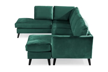 Trend 4-personers Venstrevendt U-formet Sofa med Divan og Chaiselong i Fløjl - Grøn - Møbler - Sofaer - Velour sofaer
