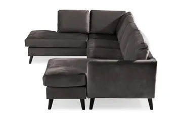 Trend 4-personers Venstrevendt U-formet Sofa med Divan og Chaiselong i Fløjl - Mørkegrå - Møbler - Sofaer - Velour sofaer