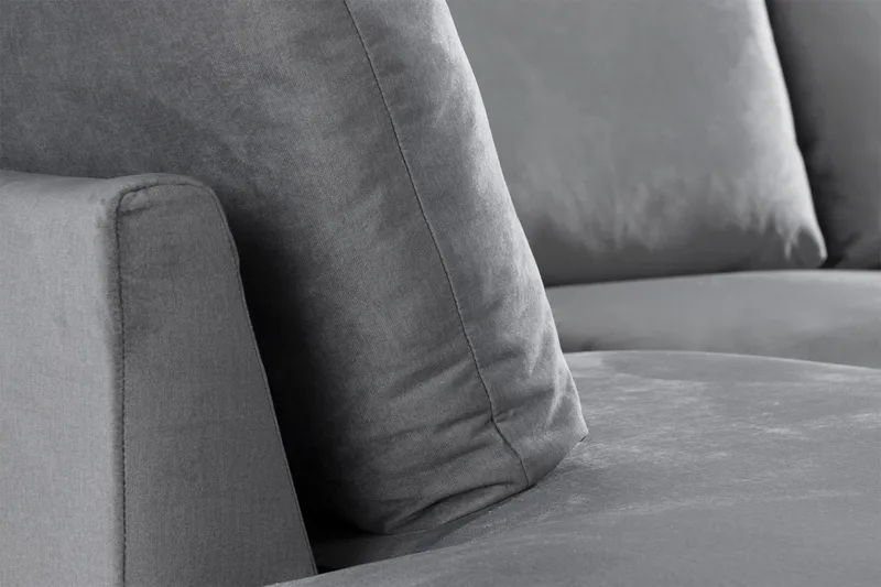 Trend 4-personers Venstrevendt U-formet Sofa med Divan og Chaiselong i Fløjl - Lysegrå - Møbler - Sofaer - Velour sofaer