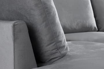 Trend 4-personers Venstrevendt U-formet Sofa med Divan og Chaiselong i Fløjl - Lysegrå - Møbler - Sofaer - Velour sofaer