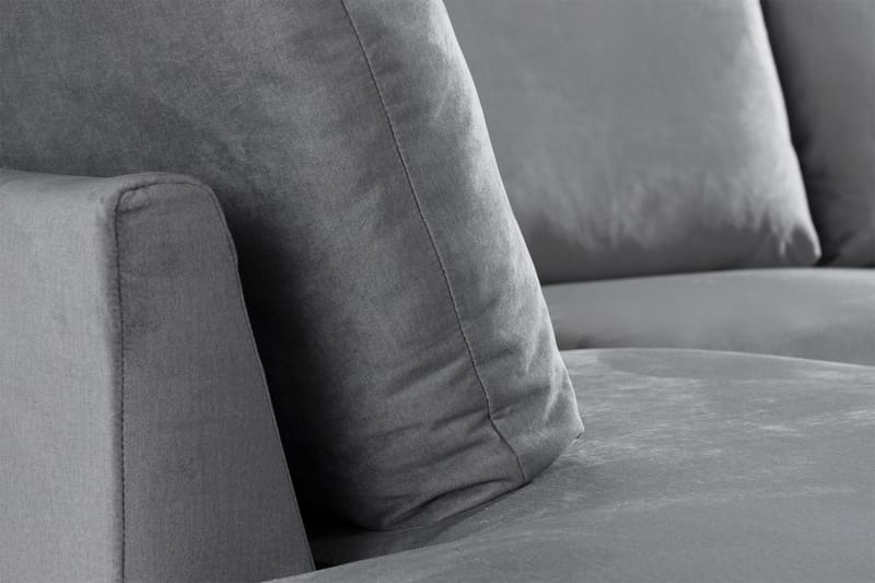 Trend 4-personers Venstrevendt U-formet Sofa med Divan og Chaiselong i Fløjl - Lysegrå - Møbler - Sofaer - Velour sofaer