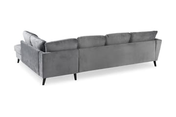 Trend 4-personers Højrevendt U-formet Sofa med Divan og Chaiselong i Fløjl - Lysegrå - Møbler - Sofaer - Velour sofaer