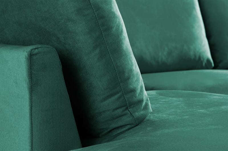 Trend 4-personers Venstrevendt U-formet Sofa med Divan og Chaiselong i Fløjl - Grøn - Møbler - Sofaer - Velour sofaer