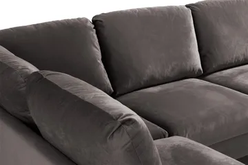 Trend 4-personers Venstrevendt U-formet Sofa med Divan og Chaiselong i Fløjl - Mørkegrå - Møbler - Sofaer - Velour sofaer