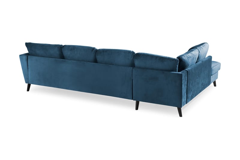 Trend 4-personers Venstrevendt U-formet Sofa med Divan og Chaiselong i Fløjl - Blå - Møbler - Sofaer - Velour sofaer