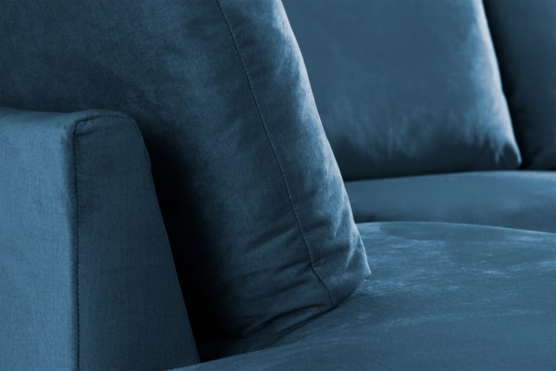Trend 4-personers Venstrevendt U-formet Sofa med Divan og Chaiselong i Fløjl - Blå - Møbler - Sofaer - Velour sofaer
