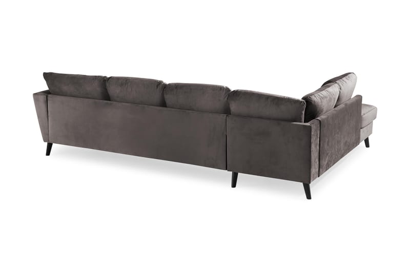 Trend 4-personers Venstrevendt U-formet Sofa med Divan og Chaiselong i Fløjl - Mørkegrå - Møbler - Sofaer - Velour sofaer