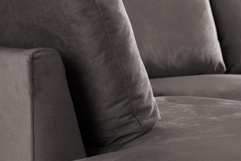 Trend 4-personers Venstrevendt U-formet Sofa med Divan og Chaiselong i Fløjl - Mørkegrå - Møbler - Sofaer - Velour sofaer