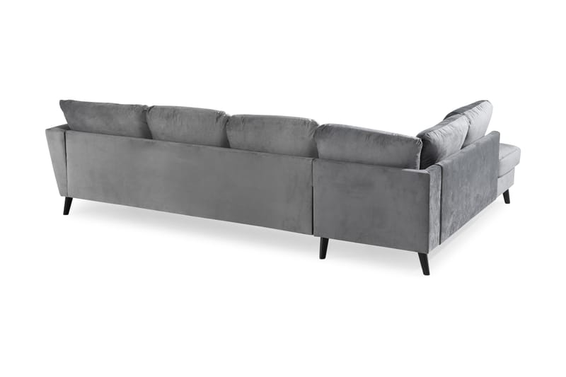 Trend 4-personers Venstrevendt U-formet Sofa med Divan og Chaiselong i Fløjl - Lysegrå - Møbler - Sofaer - Velour sofaer