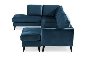 Trend 4-personers Venstrevendt U-formet Sofa med Divan og Chaiselong i Fløjl - Blå - Møbler - Sofaer - Velour sofaer