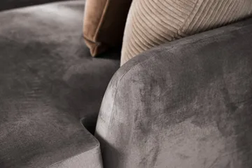 Trend 4-personers Venstrevendt U-formet Sofa med Divan og Chaiselong i Fløjl - Mørkegrå - Møbler - Sofaer - Velour sofaer