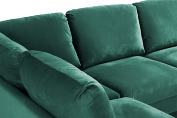 Trend 4-personers Venstrevendt U-formet Sofa med Divan og Chaiselong i Fløjl - Grøn - Møbler - Sofaer - Velour sofaer