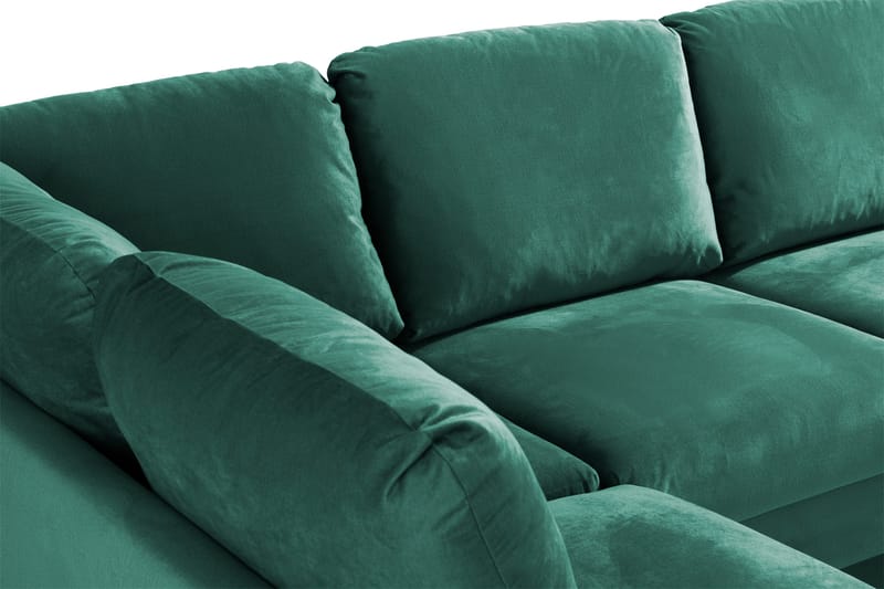 Trend 4-personers Venstrevendt U-formet Sofa med Divan og Chaiselong i Fløjl - Grøn - Møbler - Sofaer - Velour sofaer