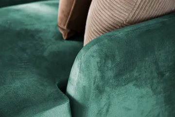 Trend 4-personers Højrevendt U-formet Sofa med Divan og Chaiselong i Fløjl - Grøn - Møbler - Sofaer - Velour sofaer