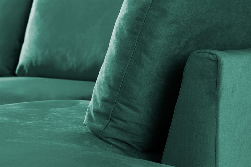 Trend 4-personers Højrevendt U-formet Sofa med Divan og Chaiselong i Fløjl - Grøn - Møbler - Sofaer - Velour sofaer