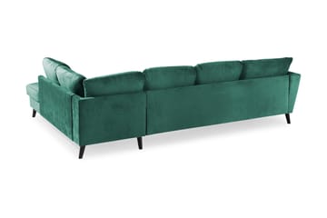 Trend 4-personers Højrevendt U-formet Sofa med Divan og Chaiselong i Fløjl - Grøn - Møbler - Sofaer - Velour sofaer
