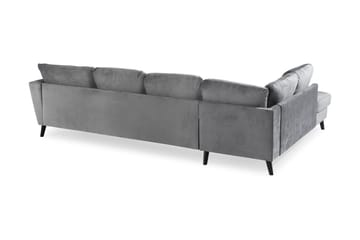 Trend 4-personers Venstrevendt U-formet Sofa med Divan og Chaiselong i Fløjl - Lysegrå - Møbler - Sofaer - Velour sofaer