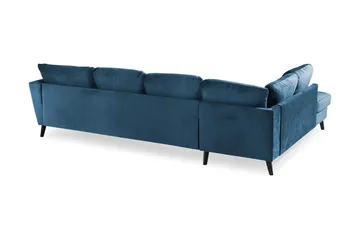Trend 4-personers Venstrevendt U-formet Sofa med Divan og Chaiselong i Fløjl - Blå - Møbler - Sofaer - Velour sofaer