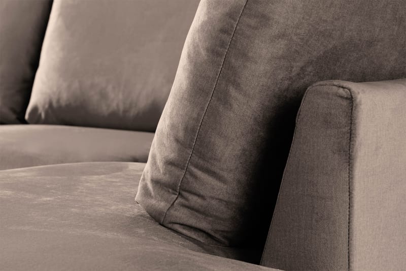 Trend 4-personers Højrevendt U-formet Sofa med Divan og Chaiselong i Fløjl - Brun - Møbler - Sofaer - Velour sofaer