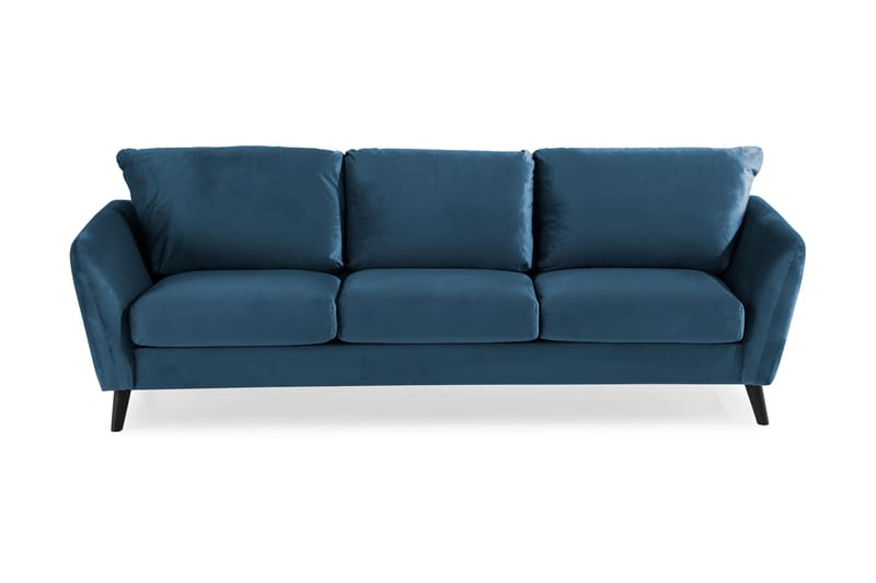 Trend Veloursofa 3-Pers. - Midnatsblå - Velour sofaer - 3 personers sofa