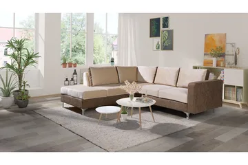 Truro Hjørnesofa Chaiselong Venstre - Brun - Møbler - Sofaer - Velour sofaer