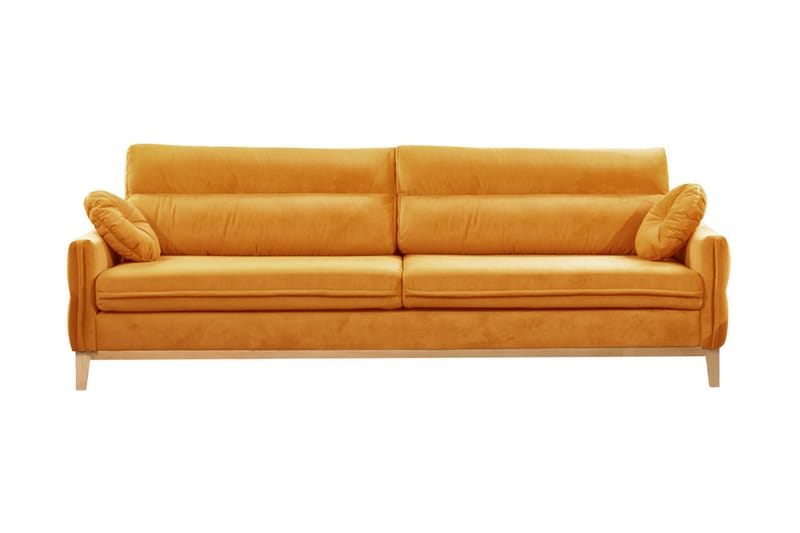 Yalungu 3-Pers. Sofa - Orange - Velour sofaer - 4 personers sofa