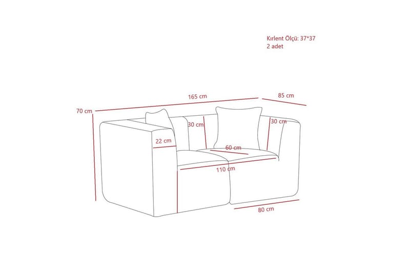 Veyno Sofa 2-sits - Grå - Møbler - Sofaer - 2 personers sofa