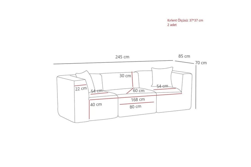 Veyno Sofa 3-sits - Grøn - Møbler - Sofaer - 3 personers sofa