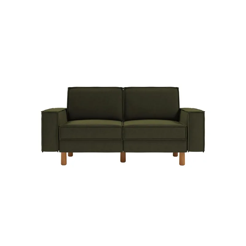 Vilsa 2-personers sofa - Brun/Mørkegrøn - Møbler - Sofaer - Velour sofaer