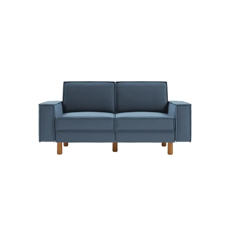 Vilsa 2-personers sofa - Brun/Mørkeblå - Møbler - Sofaer - Velour sofaer