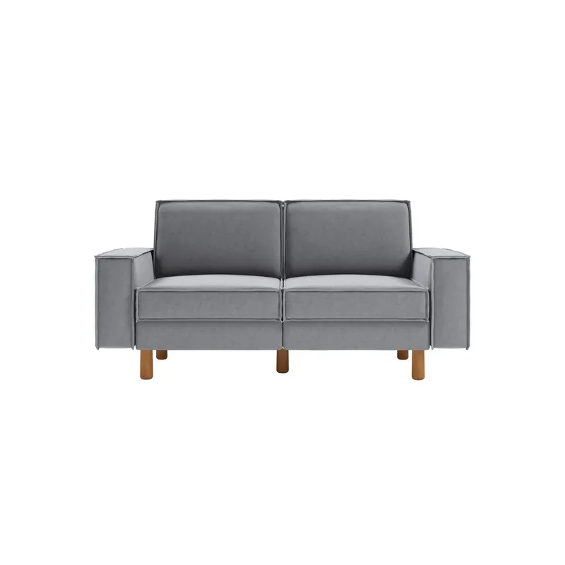 Vilsa 2-personers sofa - Brun/Grå - Møbler - Sofaer - Velour sofaer