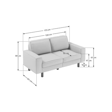 Vilsa 2-personers sofa - Hvid - Møbler - Sofaer - Velour sofaer