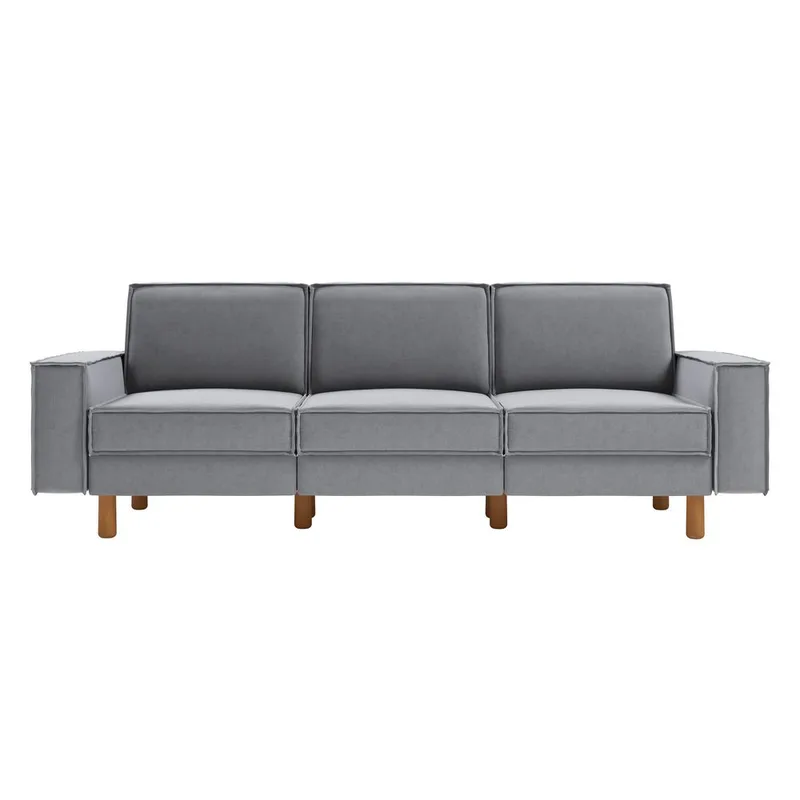Vilsa 3-personers sofa - Grå - Møbler - Sofaer - Velour sofaer
