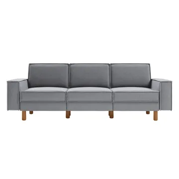 Vilsa 3-personers sofa - Grå - Møbler - Sofaer - Velour sofaer