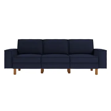 Vilsa 3-personers Blød Dyb Sofa i Hør - Brun|Blå - Møbler - Sofaer - 3 personers sofa