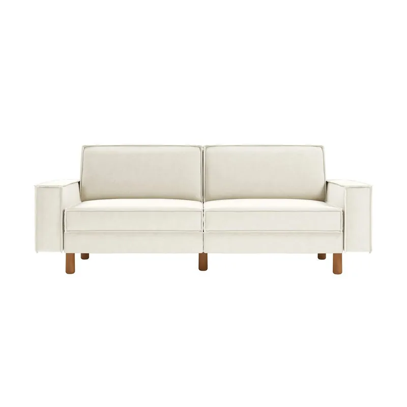 Vilsa 3-personers sofa - Elfenben - Møbler - Sofaer - Velour sofaer