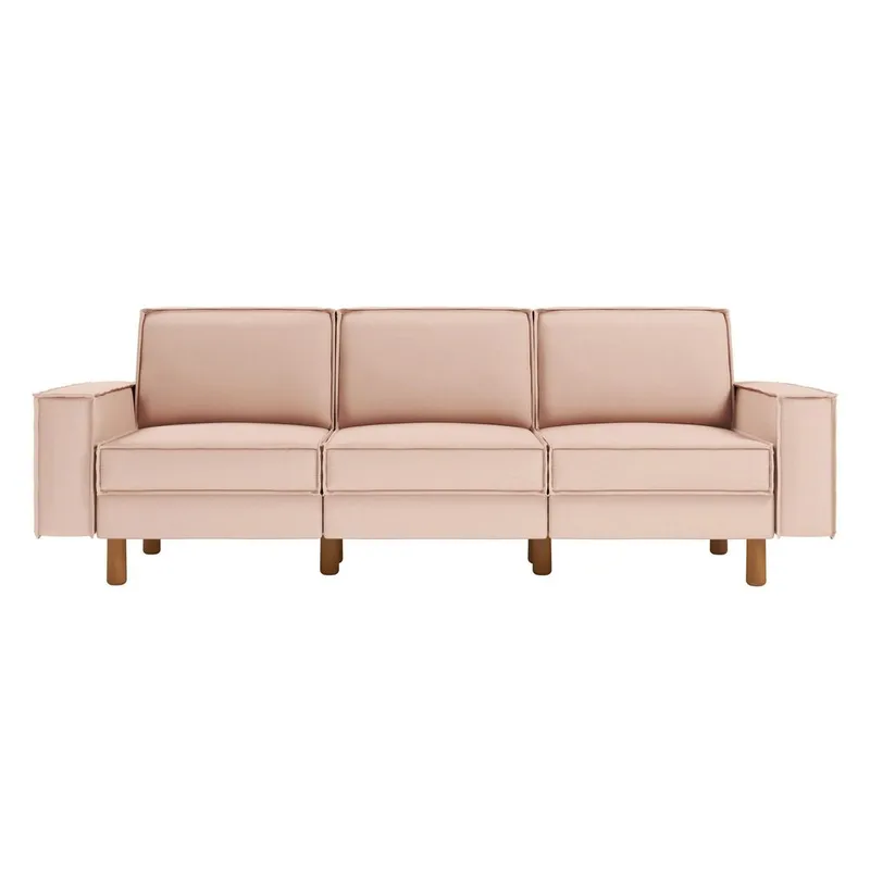 Vilsa 3-personers sofa - Brun/Sand - Møbler - Sofaer - Velour sofaer