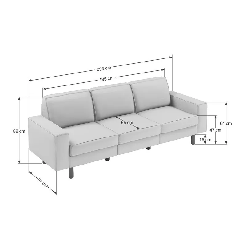 Vilsa 3-personers sofa - Brun/Sand - Møbler - Sofaer - Velour sofaer