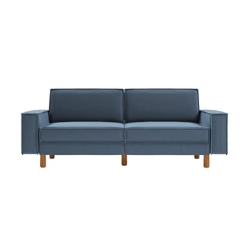 Vilsa 3-personers Blød Dyb Sofa med Kantsyet Boxig i Stof - Stålblå - Møbler - Sofaer - Velour sofaer