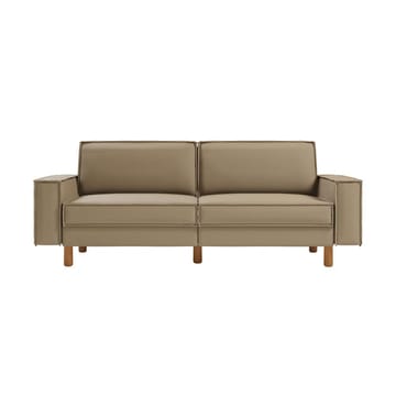 Vilsa 3-personers Blød Dyb Kasseformet Sofa med Kantsyning i Hør - Muldvarpebeige - Møbler - Sofaer - 3 personers sofa