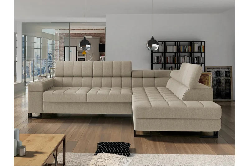 Warwick Sovesofa Med 3-Sæders Chaiselong, Beige